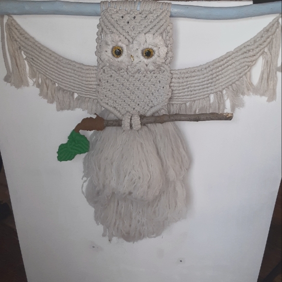 Macrame large owl - Picture 2 of 4